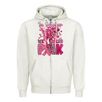 Oatmeal Heather in october we wear pink dinosaur Zipper Hoodie - JahusDesignShop