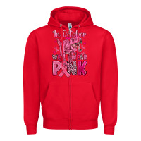 Red in october we wear pink dinosaur Zipper Hoodie - JahusDesignShop