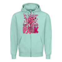 In October We Wear Pink Dinosaur Zipper Hoodie | Teevron