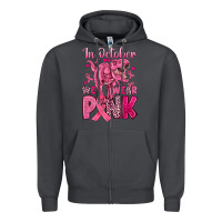 Smoke in october we wear pink dinosaur Zipper Hoodie - JahusDesignShop