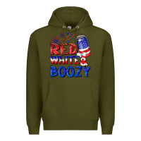 Army Green red white boozy Premium Hoodie - NancyCooperArtShop