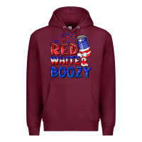 Burgundy red white boozy Premium Hoodie - NancyCooperArtShop