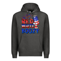 Charcoal Heather red white boozy Premium Hoodie - NancyCooperArtShop