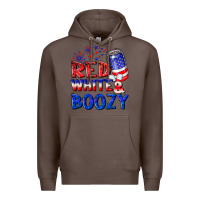 Coffee red white boozy Premium Hoodie - NancyCooperArtShop