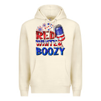 Sandshell red white boozy Premium Hoodie - NancyCooperArtShop
