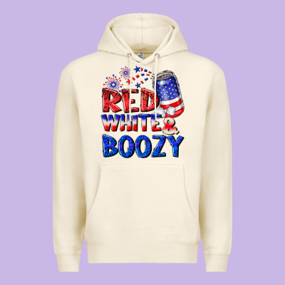Red White Boozy Premium Hoodie Designed By Nancycooperartshop