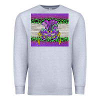 Heather Grey mardi gras  mask Premium Sweatshirt - BarkalooDesign