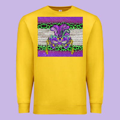 Mardi Gras  Mask Premium Sweatshirt Designed By Barkaloodesign