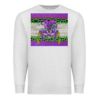 Oatmeal Heather mardi gras  mask Premium Sweatshirt - BarkalooDesign