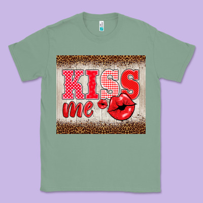Valentine's Day Kiss Me Classic Tee Designed By Barkaloodesign