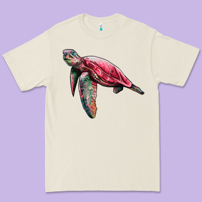 Sea Turtle Pink Glitter Premium Tee Designed By Artiststas