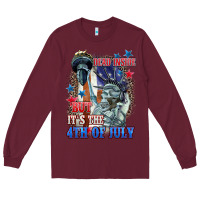 Burgundy Dead inside but it's the 4th of July Long Sleeve Tee - CowGirlArtShop