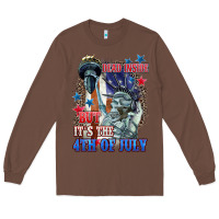Chestnut Dead inside but it's the 4th of July Long Sleeve Tee - CowGirlArtShop