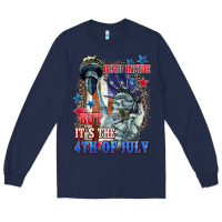 Navy Dead inside but it's the 4th of July Long Sleeve Tee - CowGirlArtShop