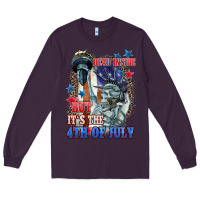 Plum Dead inside but it's the 4th of July Long Sleeve Tee - CowGirlArtShop