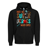 Black not all super heroes wear capes Zipper Hoodie - AdoDesignShop
