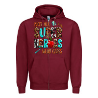 Burgundy not all super heroes wear capes Zipper Hoodie - AdoDesignShop