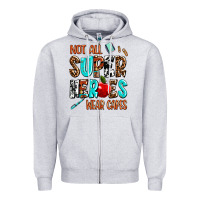 Heather Grey not all super heroes wear capes Zipper Hoodie - AdoDesignShop