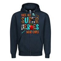 Navy not all super heroes wear capes Zipper Hoodie - AdoDesignShop
