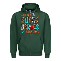 Sports Green not all super heroes wear capes Zipper Hoodie - AdoDesignShop