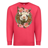 Cardinal western llama and roses Premium Sweatshirt - LillyAllenDesigns
