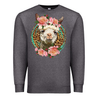 Charcoal Heather western llama and roses Premium Sweatshirt - LillyAllenDesigns