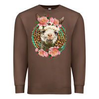 Chestnut western llama and roses Premium Sweatshirt - LillyAllenDesigns
