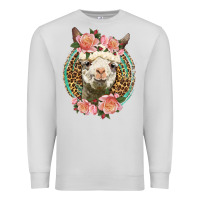 Dove Grey western llama and roses Premium Sweatshirt - LillyAllenDesigns