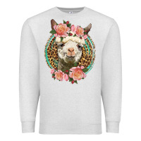 Oatmeal Heather western llama and roses Premium Sweatshirt - LillyAllenDesigns