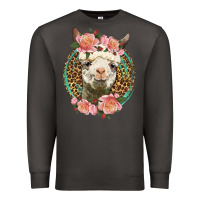 Smoke western llama and roses Premium Sweatshirt - LillyAllenDesigns