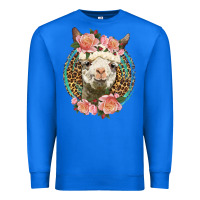 True Royal western llama and roses Premium Sweatshirt - LillyAllenDesigns