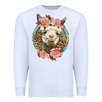 White western llama and roses Premium Sweatshirt - LillyAllenDesigns