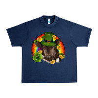 Navy st patricks day baby cow shamrock rainbow gold Urban Heavy Tee - RanaPortraitStore