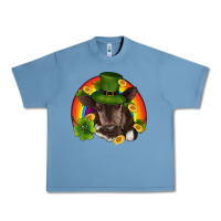 Pebble Blue st patricks day baby cow shamrock rainbow gold Urban Heavy Tee - RanaPortraitStore