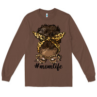 Chestnut afro messy bun mom life Long Sleeve Tee - HRA Design Shop