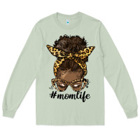 Matcha afro messy bun mom life Long Sleeve Tee - HRA Design Shop