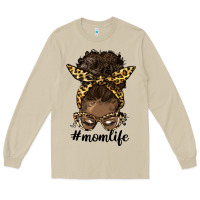 Mushroom afro messy bun mom life Long Sleeve Tee - HRA Design Shop