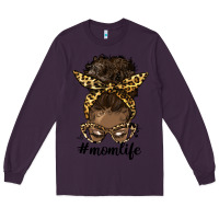 Plum afro messy bun mom life Long Sleeve Tee - HRA Design Shop