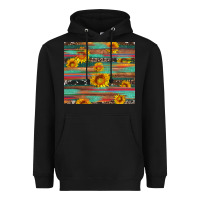 Black sunflower serape wood and cowhide Heavyweight Hoodie - Artiststas