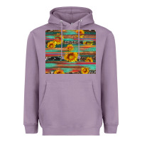 Lavender sunflower serape wood and cowhide Heavyweight Hoodie - Artiststas