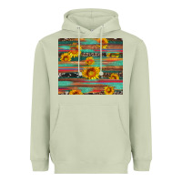 Matcha sunflower serape wood and cowhide Heavyweight Hoodie - Artiststas