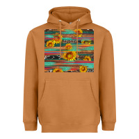 Meerkat sunflower serape wood and cowhide Heavyweight Hoodie - Artiststas