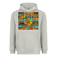 Moon Dust sunflower serape wood and cowhide Heavyweight Hoodie - Artiststas