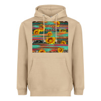 Mushroom sunflower serape wood and cowhide Heavyweight Hoodie - Artiststas