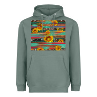 Sage sunflower serape wood and cowhide Heavyweight Hoodie - Artiststas