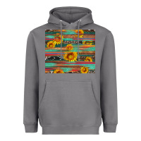 Storm sunflower serape wood and cowhide Heavyweight Hoodie - Artiststas