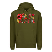Army Green be my valentine Premium Hoodie - NancyCooperArtShop