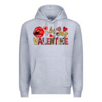 Heather Grey be my valentine Premium Hoodie - NancyCooperArtShop