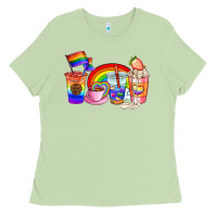 Matcha pride coffee cups Ladies Tee - AdoDesignShop