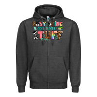 Charcoal Heather busy doing cool teacher stuff Zipper Hoodie - AdoDesignShop